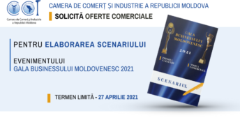 CCI a RM solicită oferte comerciale cu privire la regizarea și elaborarea scenariului pentru Gala Businessului Moldovenesc