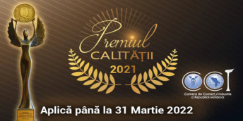 Concursul ”PREMIUL CALITĂȚII 2021”- aplică până pe 31 martie 2022
