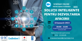 Organizarea seminarului online ”Soluții inteligente pentru dezvoltarea afacerii”