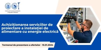 ANUNȚ Concurs privind achiziționarea serviciilor de proiectare a instalației de alimentare cu energie electrică