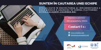 CCI a RM anunță concurs pentru depunerea ofertelor privind achiziționarea serviciilor de dezvoltare și implementare a două module  e-learning în cadrul platformei https://academy.chamber.md/